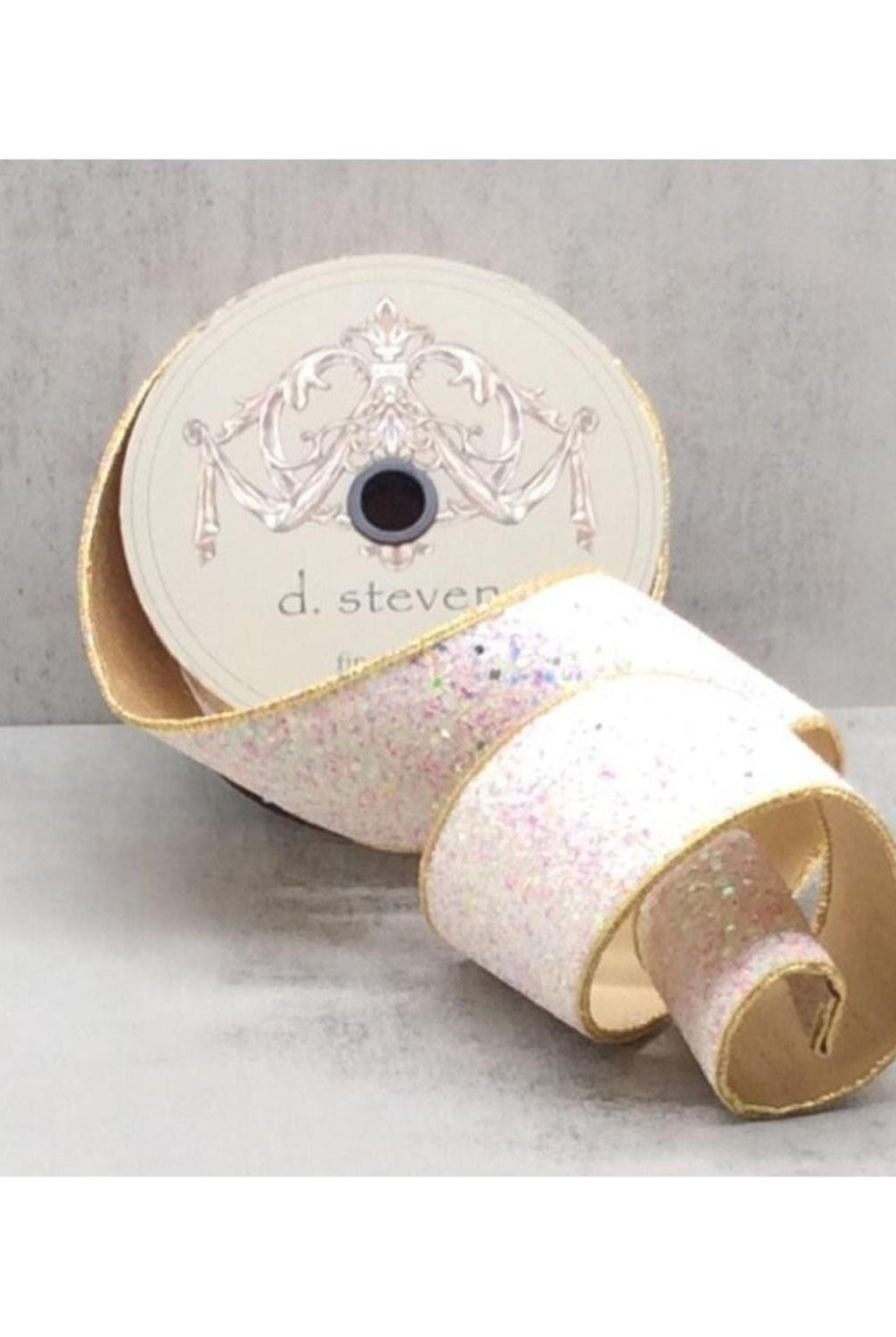 2.5" Sugar Plum Glitter Ribbon: Icy Iridescent (10 Yards)