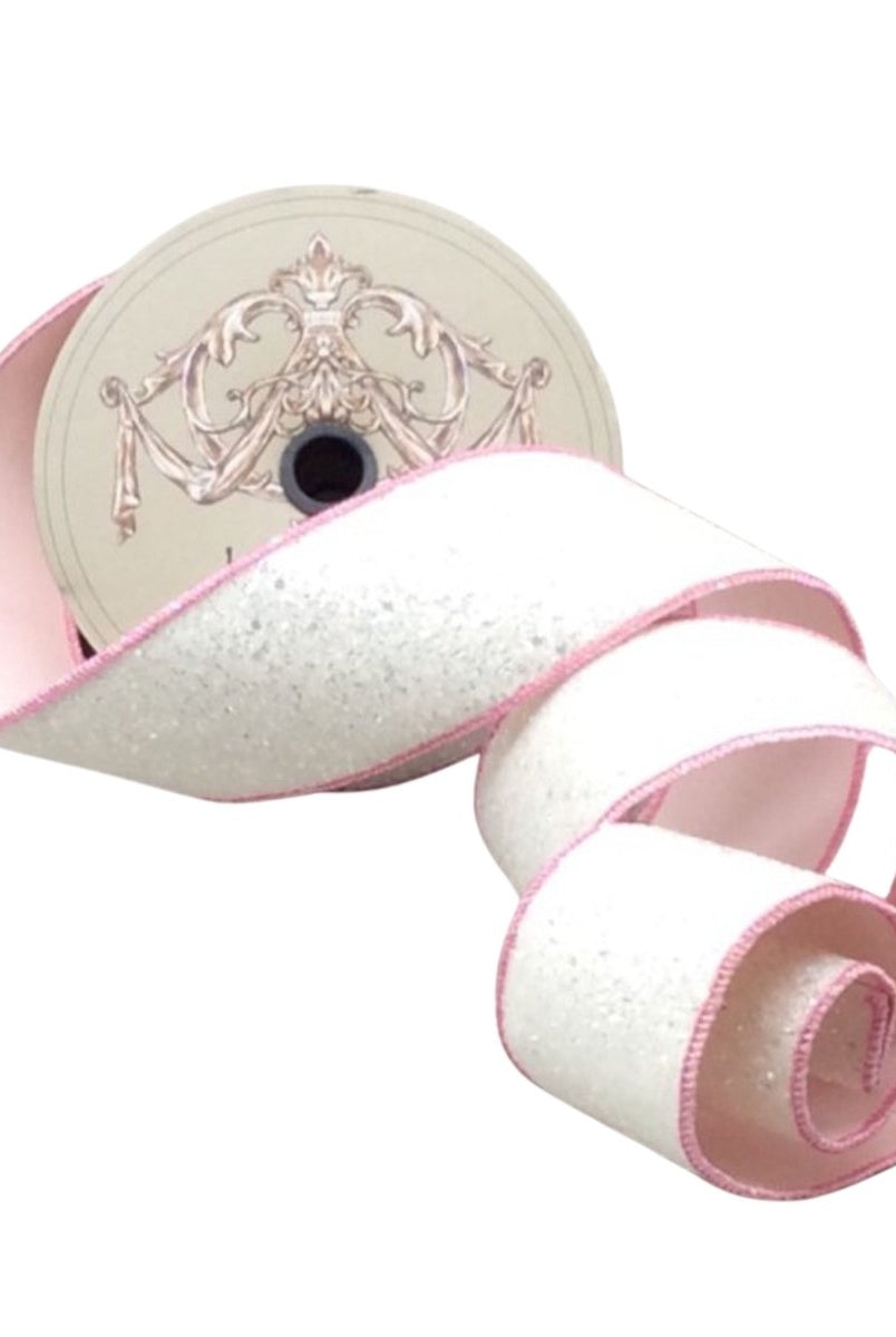 Shop For 2.5" Sugar Plum Glitter Ribbon: Whispy White (10 Yards)