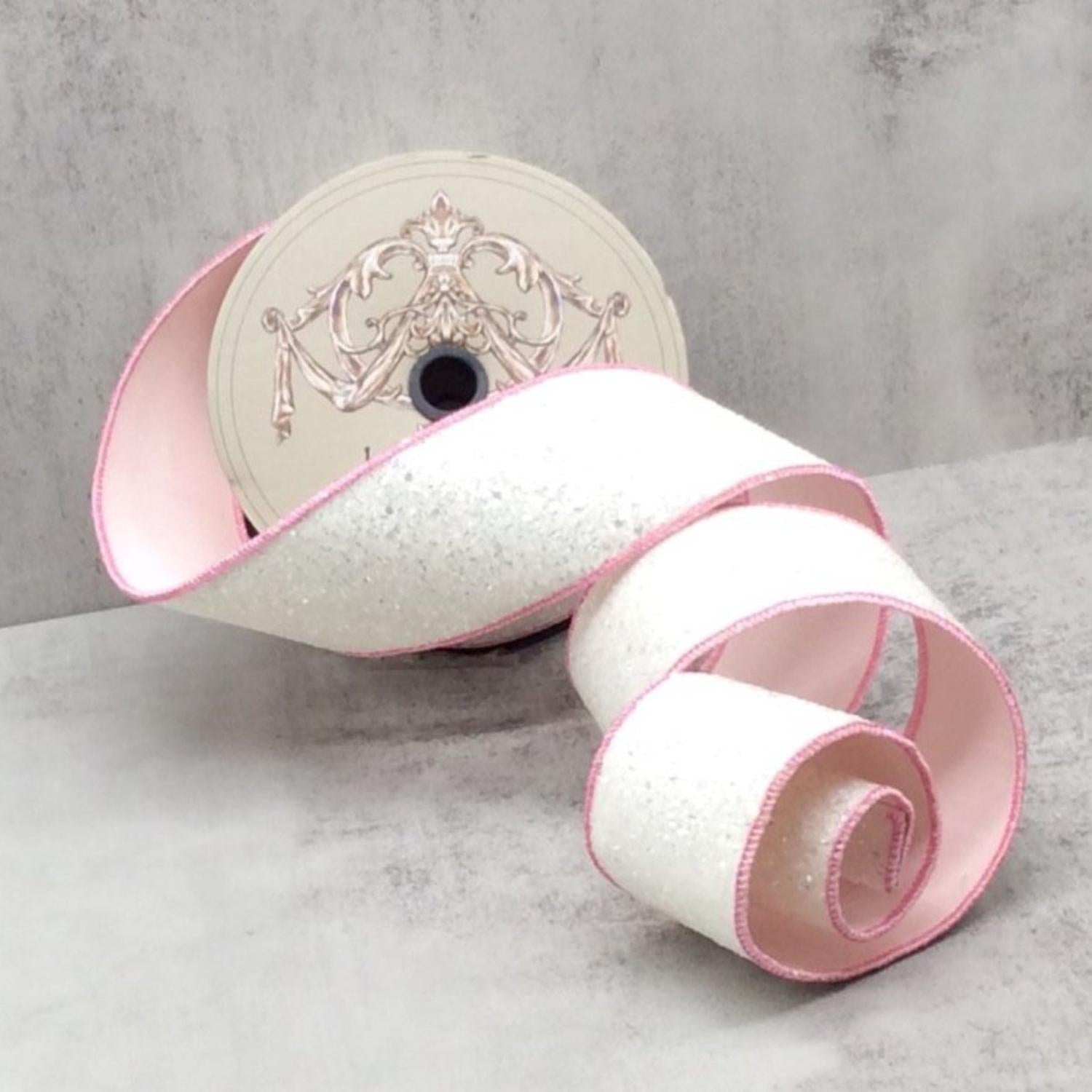 Shop For 2.5" Sugar Plum Glitter Ribbon: Whispy White (10 Yards)