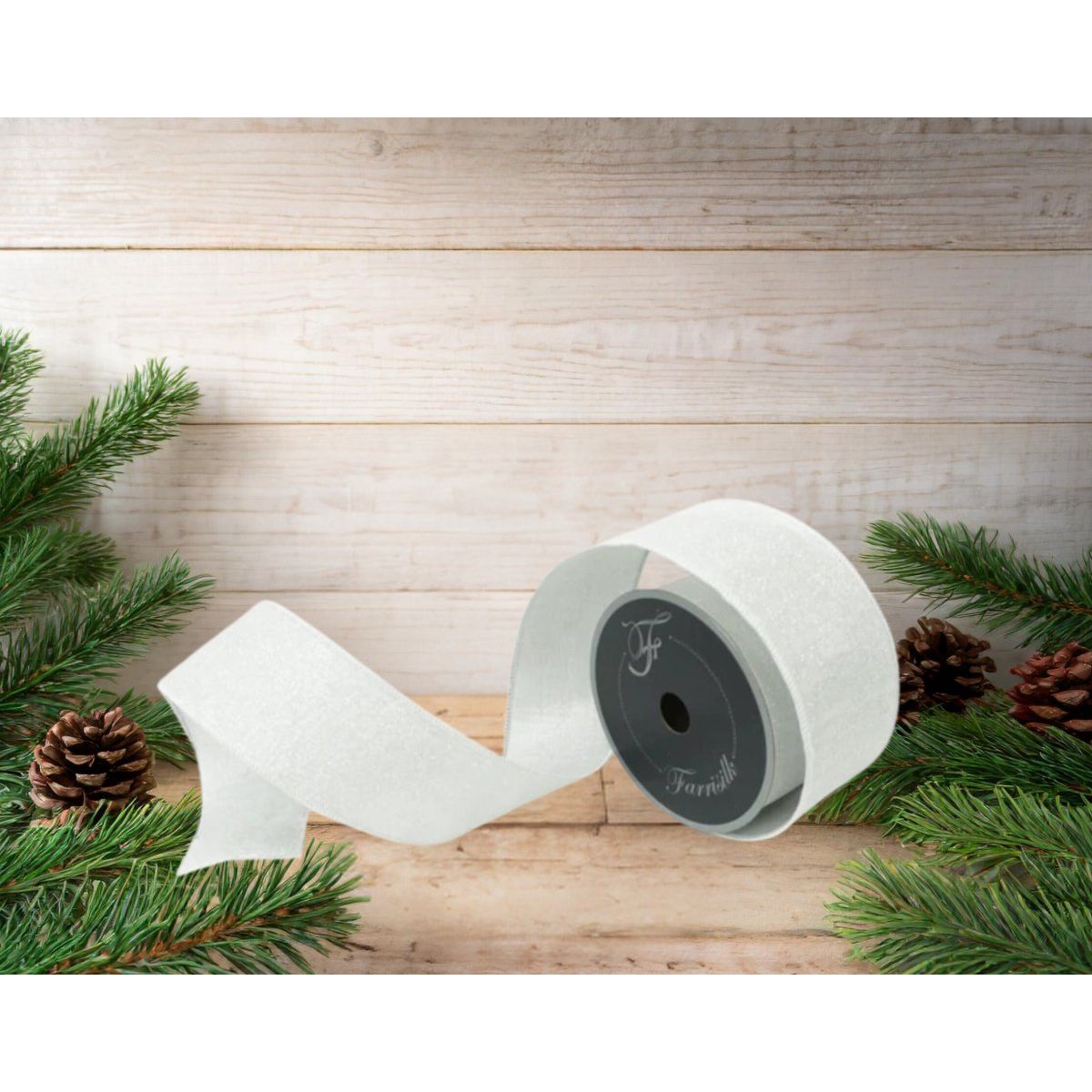 Shop For 2.5" Sugar Plum Ribbon: White (10 Yards) at Michelle's aDOORable Creations