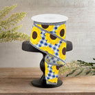 Shop For 2.5" Sunflower Check Ribbon: Blue (10 Yards)