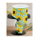 Shop For 2.5" Sunflower on Royal Ribbon: Light Teal (10 Yards)