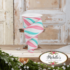 Shop For 2.5" Swirl Candy Stripe Ribbon: Pink/Ice Blue (10 Yards)