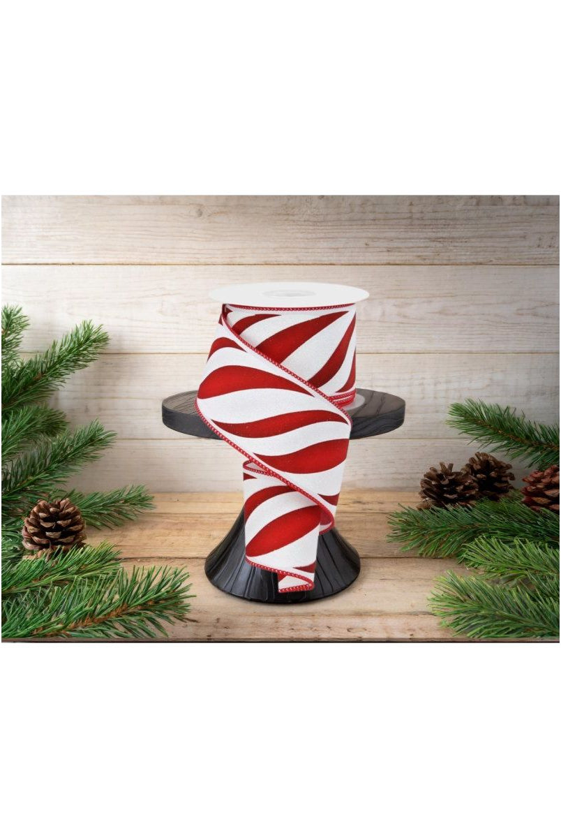 Shop For 2.5" Swirl Candy Stripe Ribbon: Red/White (10 Yards)
