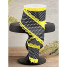 Shop For 2.5" Swiss Dots Lace Edge Ribbon: Black/Yellow (10 Yards)