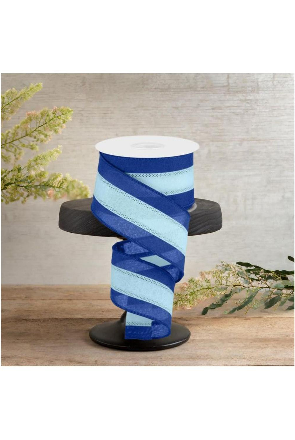 Shop For 2.5" Tricolor Striped Ribbon: Royal Blue/Pale Blue (10 Yards)