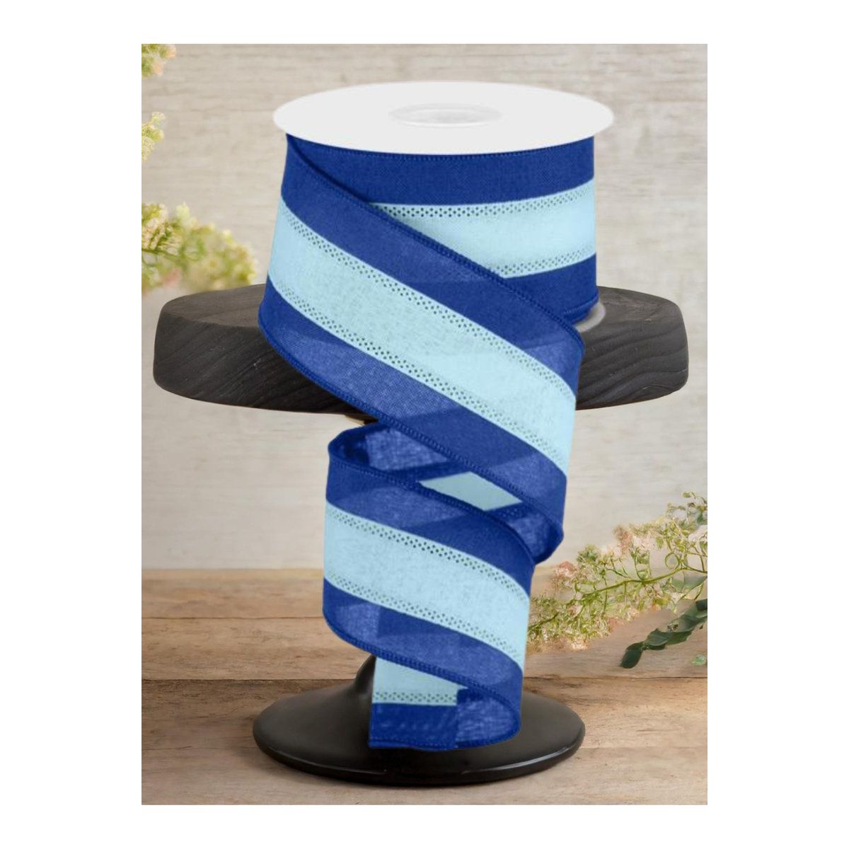 Shop For 2.5" Tricolor Striped Ribbon: Royal Blue/Pale Blue (10 Yards)