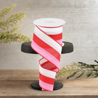 Shop For 2.5" Tricolor Striped Ribbon: White, Pink, and Red (10 Yards)