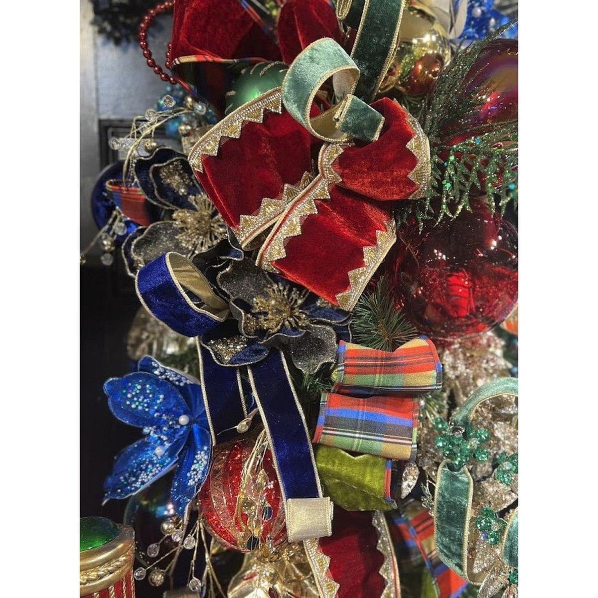 Shop For 2.5" Two Tone Velvet Ribbon: Navy/Gold (10 Yards)