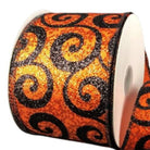 Shop For 2.5" Ultra Glitter Swirls Ribbon: Orange & Black (10 Yards)
