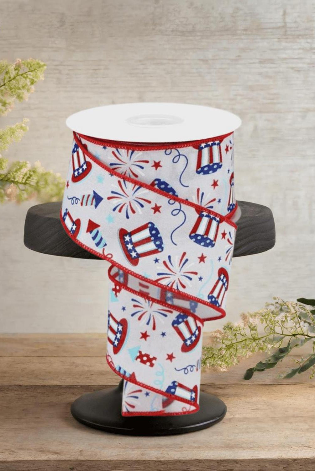 Shop For 2.5" Uncle Sam Fireworks Ribbon: White (10 Yards)