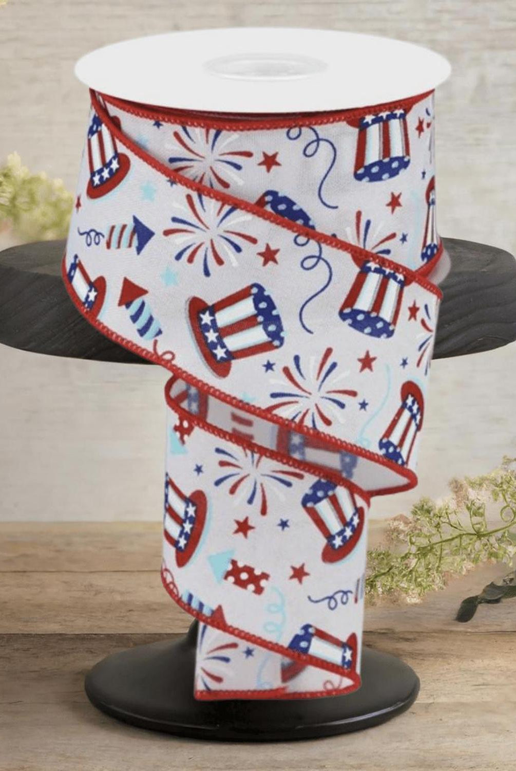 Shop For 2.5" Uncle Sam Fireworks Ribbon: White (10 Yards)