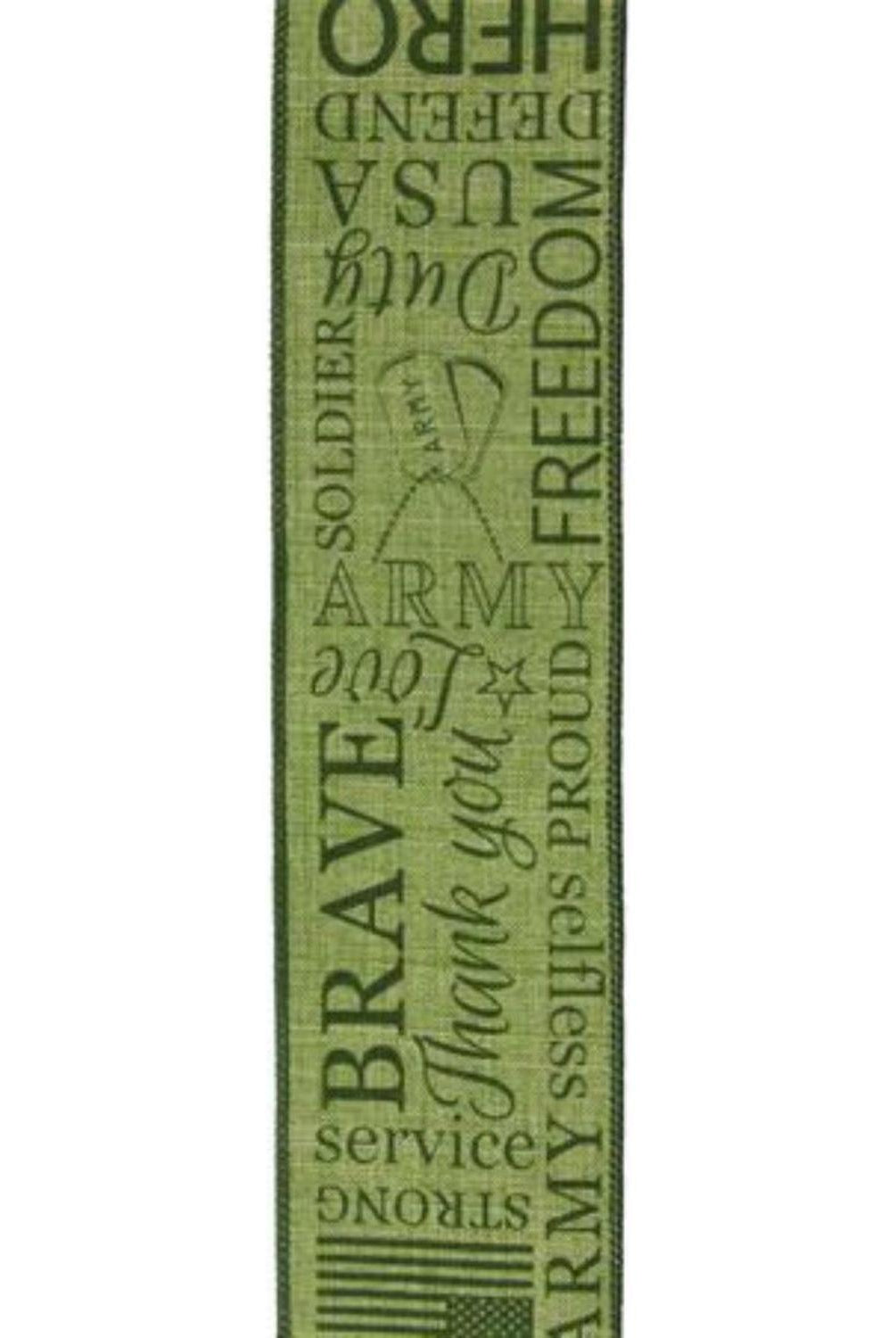 2.5" United States Army Ribbon: Army Green (10 Yards)