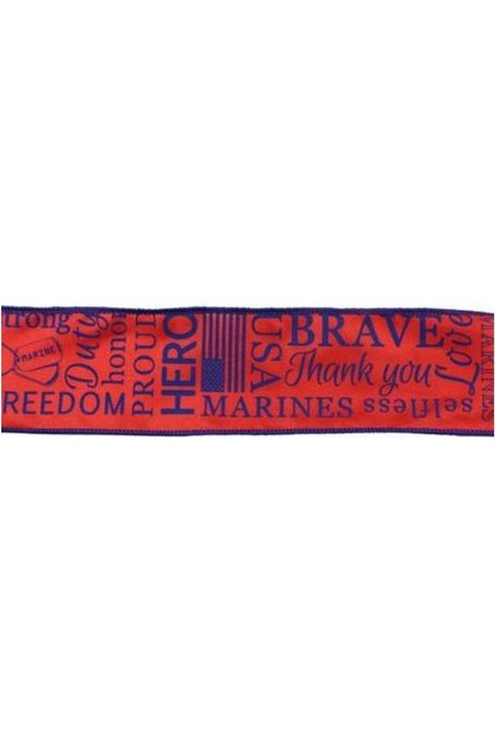 2.5" United States Marine Ribbon: Red & Blue (10 Yards)