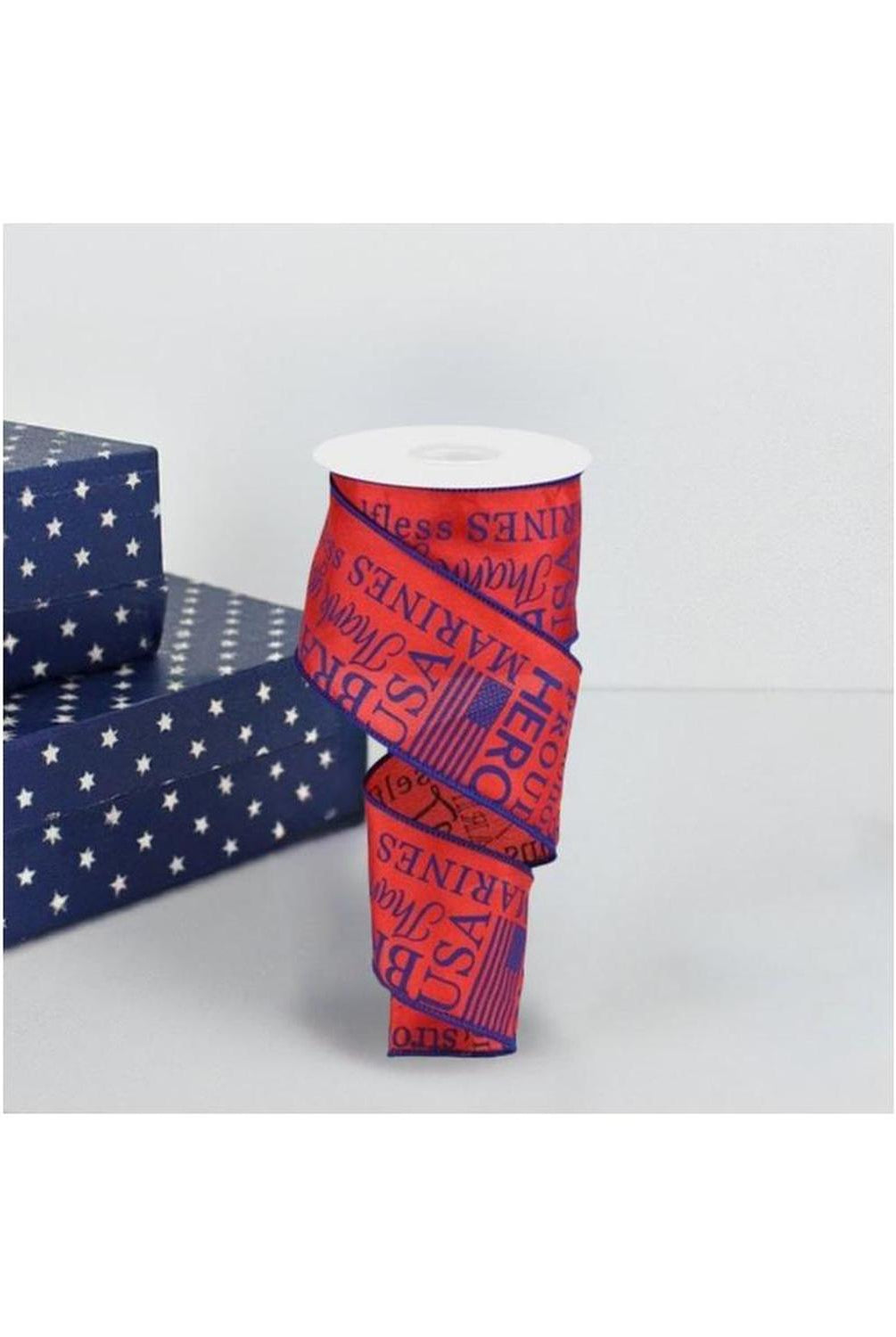 2.5" United States Marine Ribbon: Red & Blue (10 Yards)