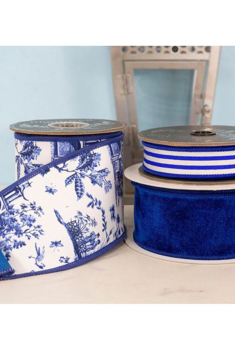 Shop For 2.5" Velvet Plush Dupioni Ribbon: Royal Blue (10 Yards)