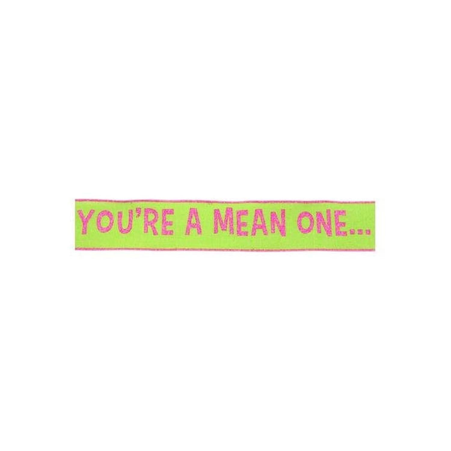 2.5" Velvet You're A Mean One Ribbon: Pink/Green (10 Yards)