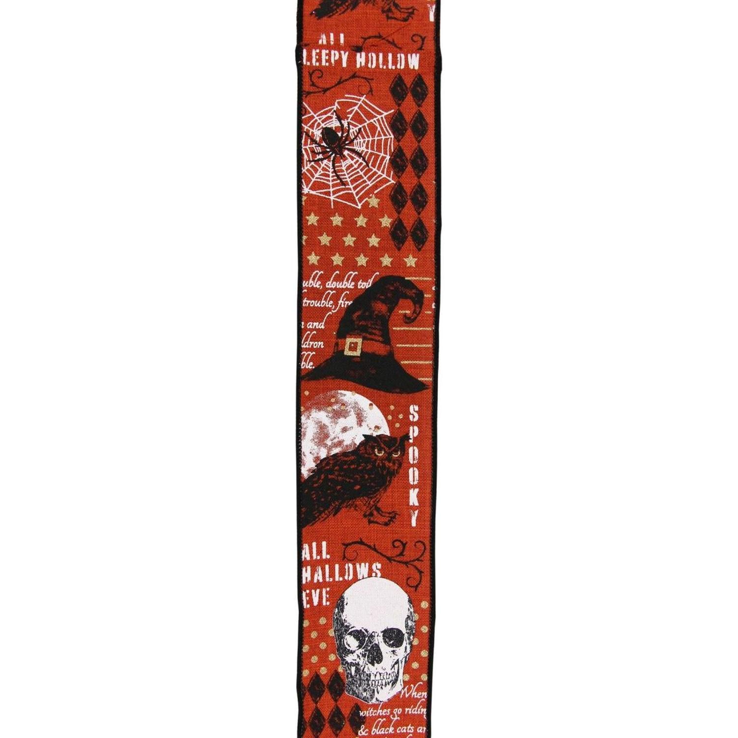 2.5" Vintage Halloween Ribbon: Orange (10 Yards)