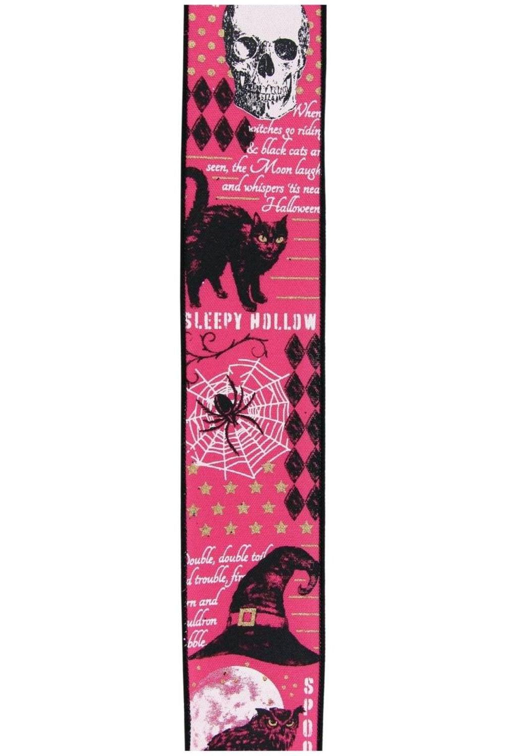 2.5" Vintage Halloween Ribbon: Pink (10 Yards)