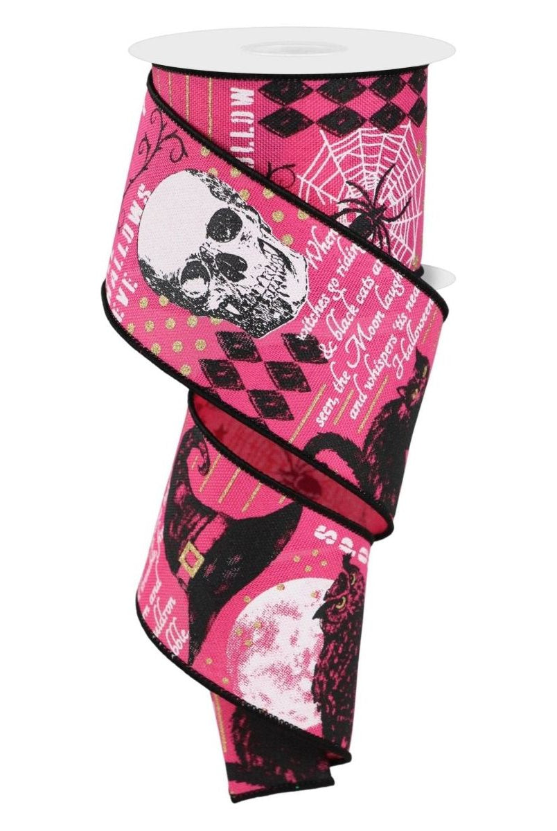 Shop For 2.5" Vintage Halloween Ribbon: Pink (10 Yards)