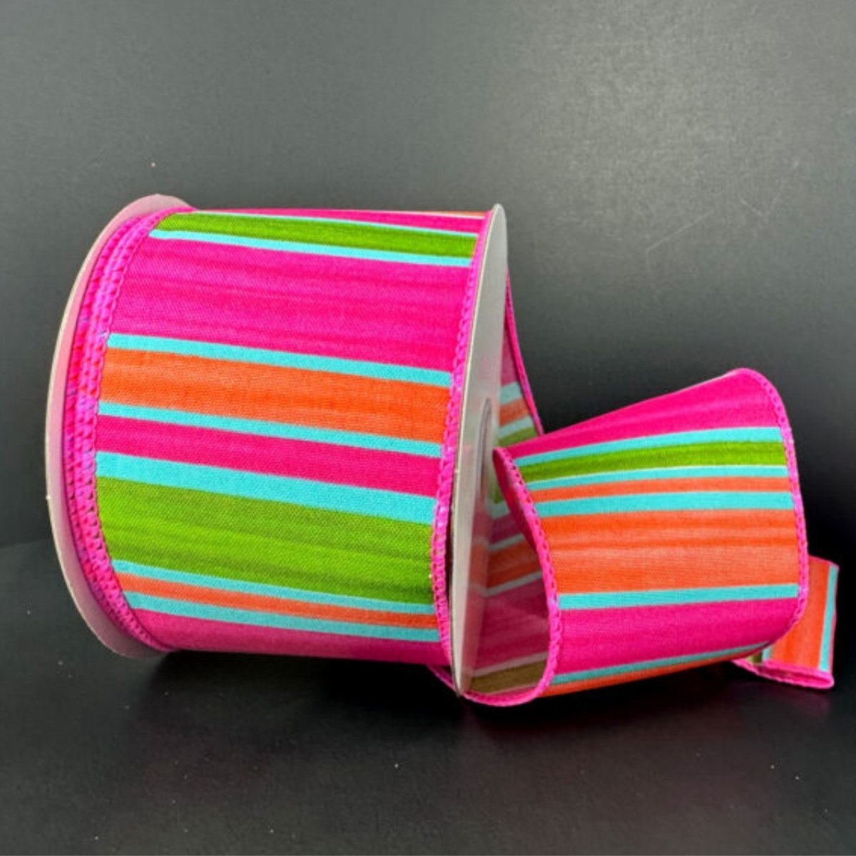 Shop For 2.5" Watercolor Horizontal Stripe Ribbon: Fuchsia (10 Yards)