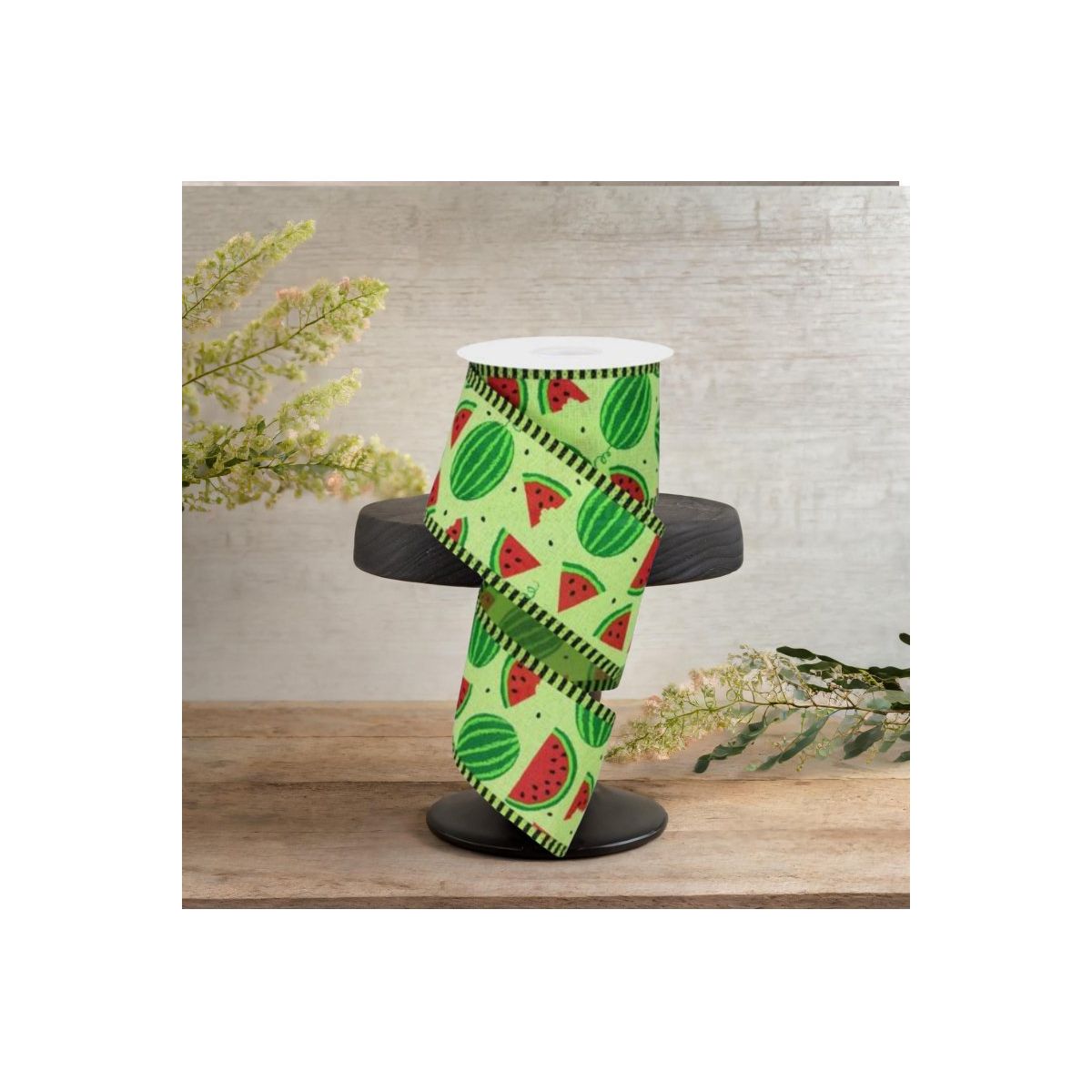 Shop For 2.5" Watermelon Slices Thin Stripe Ribbon: Green (10 Yards)