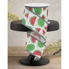 Shop For 2.5" Watermelon Slices Thin Stripe Ribbon: White (10 Yards)