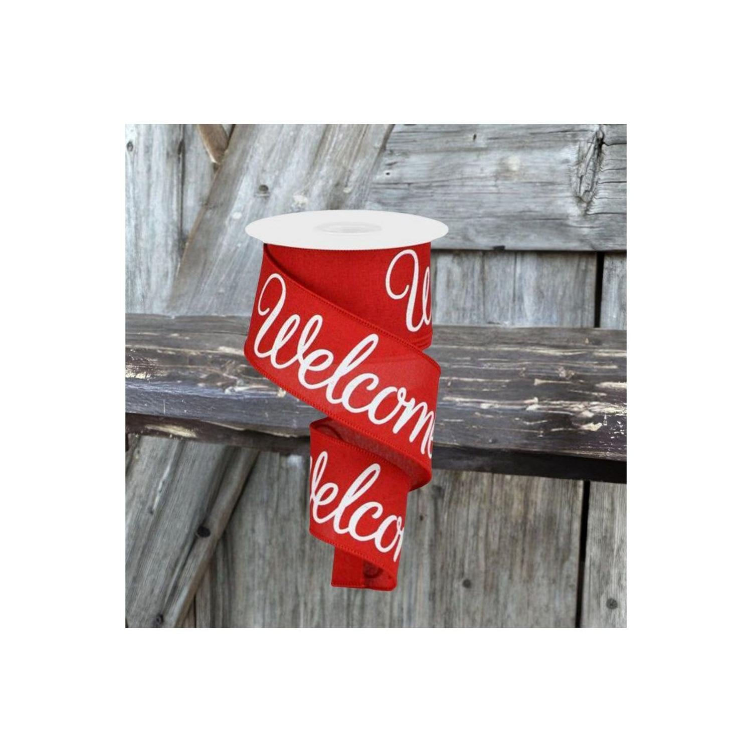 Shop For 2.5" Welcome Royal Ribbon: Red (10 Yards)