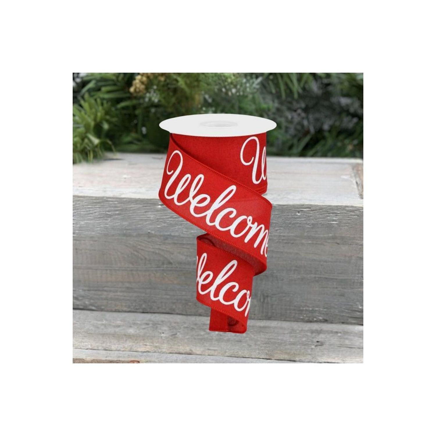 Shop For 2.5" Welcome Royal Ribbon: Red (10 Yards)