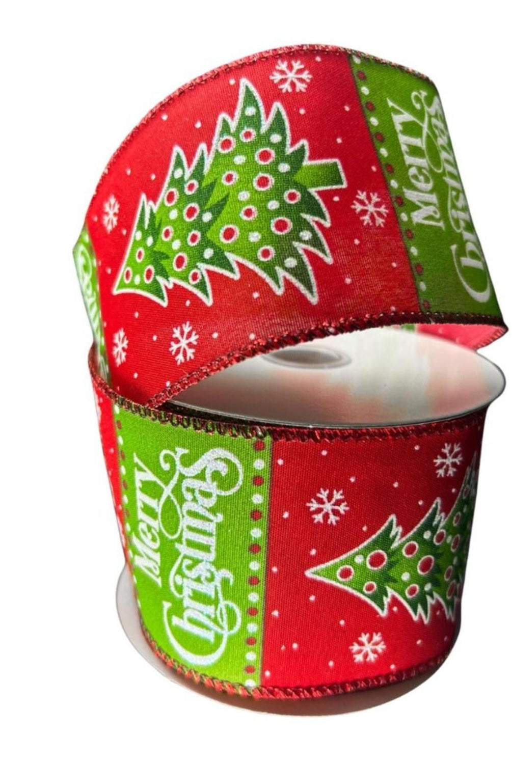 2.5" Whimsy Merry Christmas Ribbon: Red (10 Yards)
