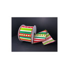 Shop For 2.5" Whimsy Stripe Ribbon: Lime, Red, White (10 Yards) at Michelle's aDOORable Creations