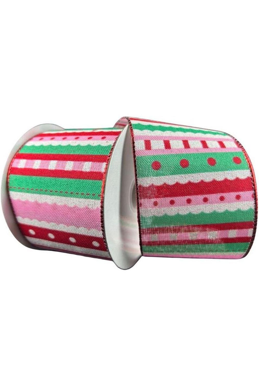 Shop For 2.5" Whimsy Stripe Ribbon: Red, Mint, Pink (10 Yards) at Michelle's aDOORable Creations