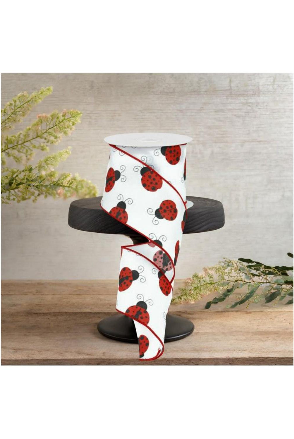 Shop For 2.5" White Satin Ladybug Ribbon (10 Yards)