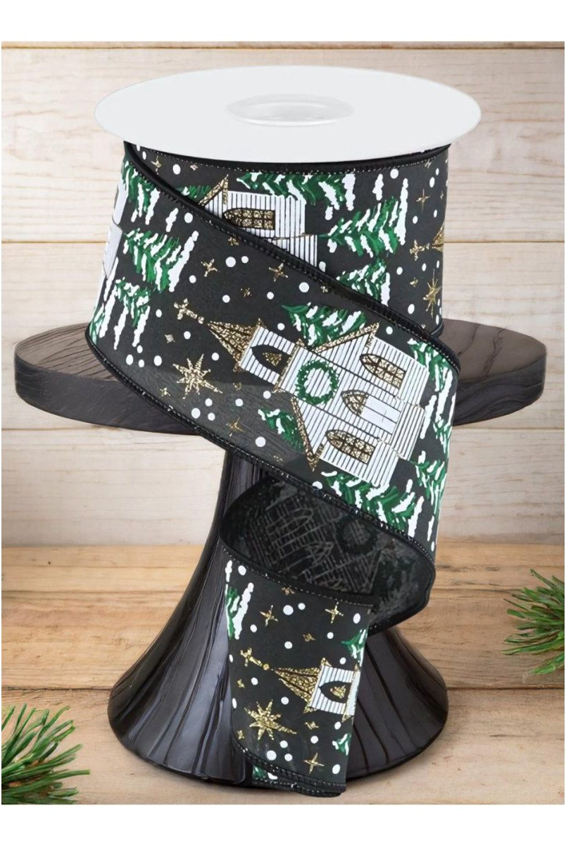 Shop For 2.5" Winter Church Ribbon: Black (10 Yards)