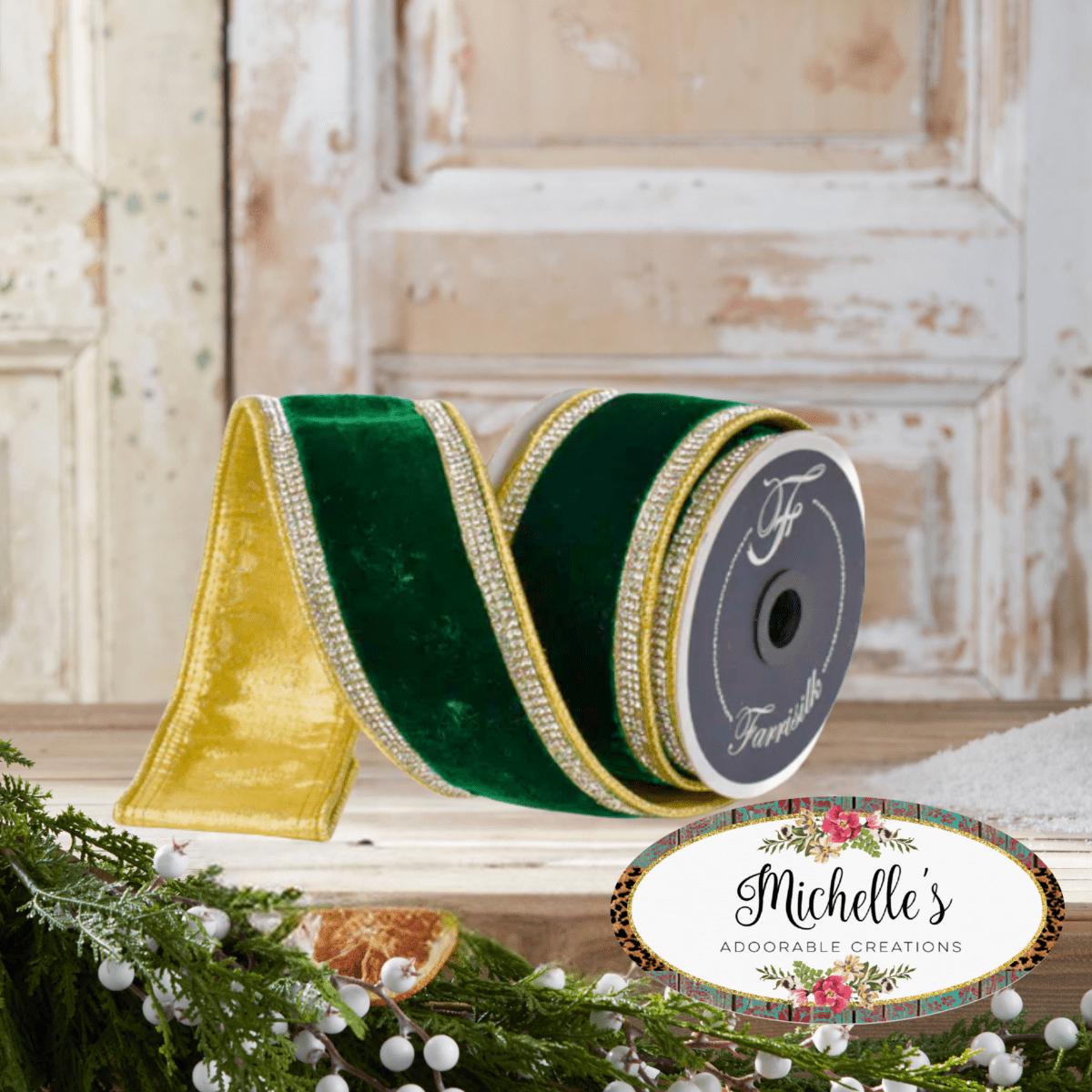 Shop For 2.5" Winter Diamonds Ribbon: Emerald (5 Yards)