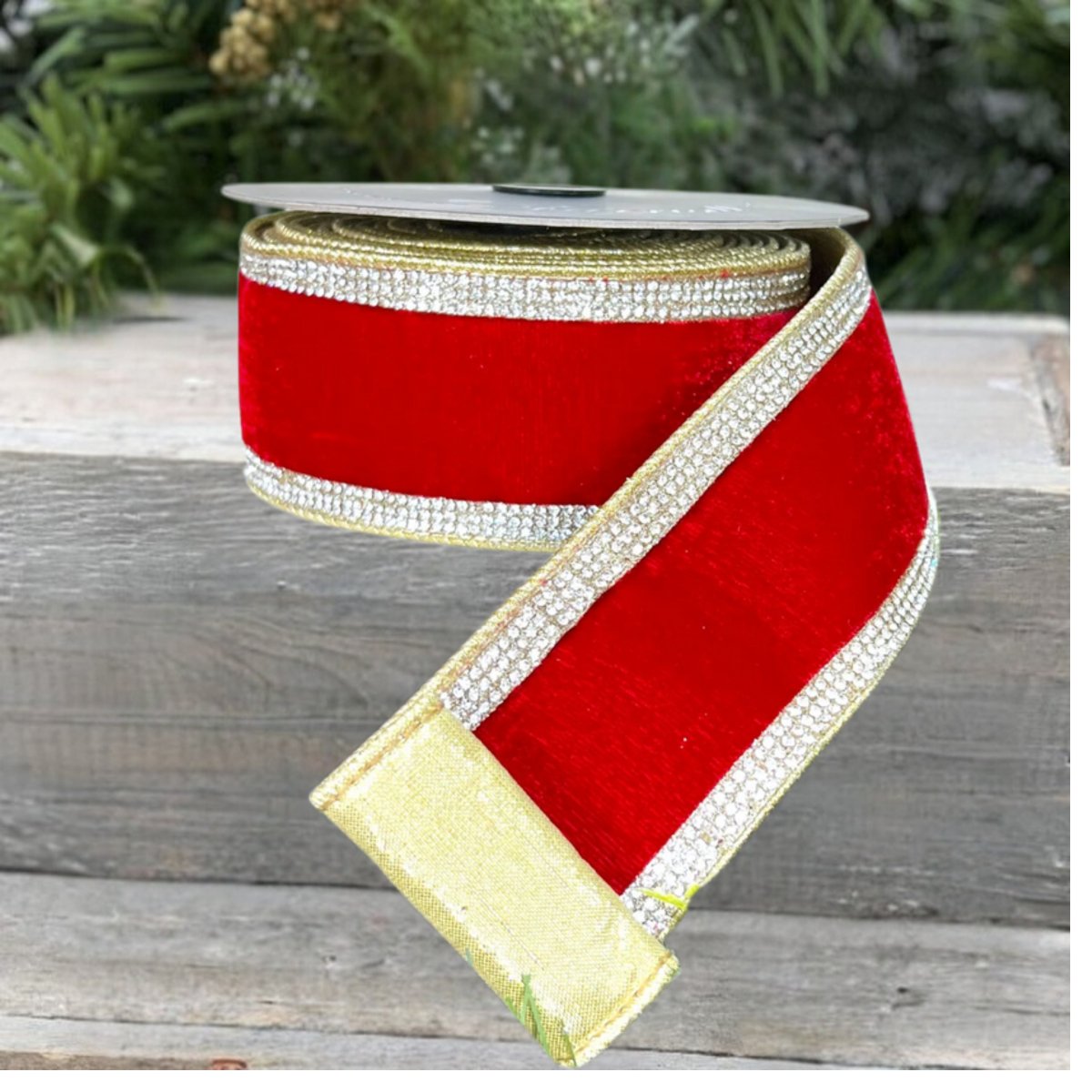 Shop For 2.5" Winter Diamonds Ribbon: Red (5 Yards) at Michelle's aDOORable Creations