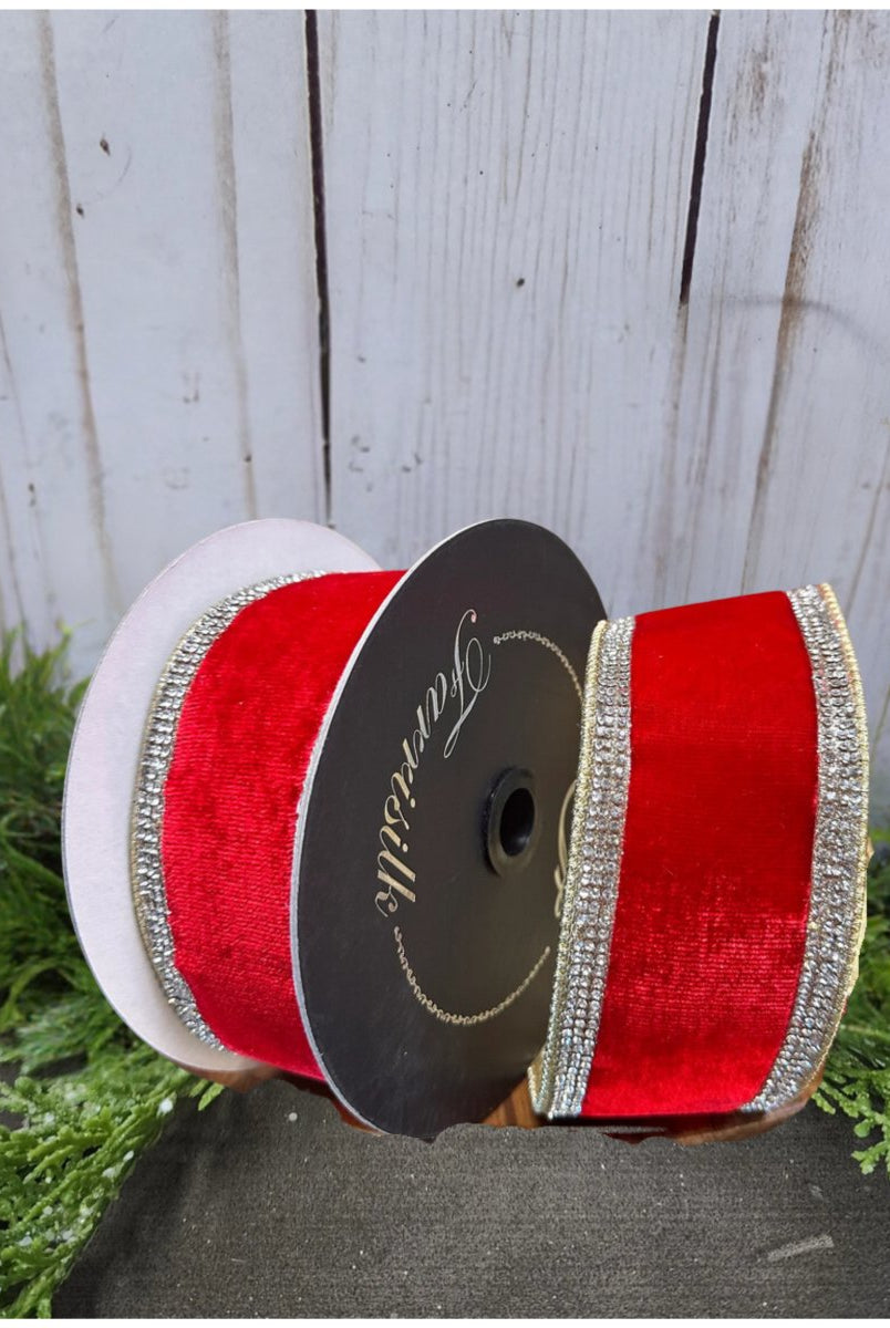 Shop For 2.5" Winter Diamonds Ribbon: Red (5 Yards) at Michelle's aDOORable Creations
