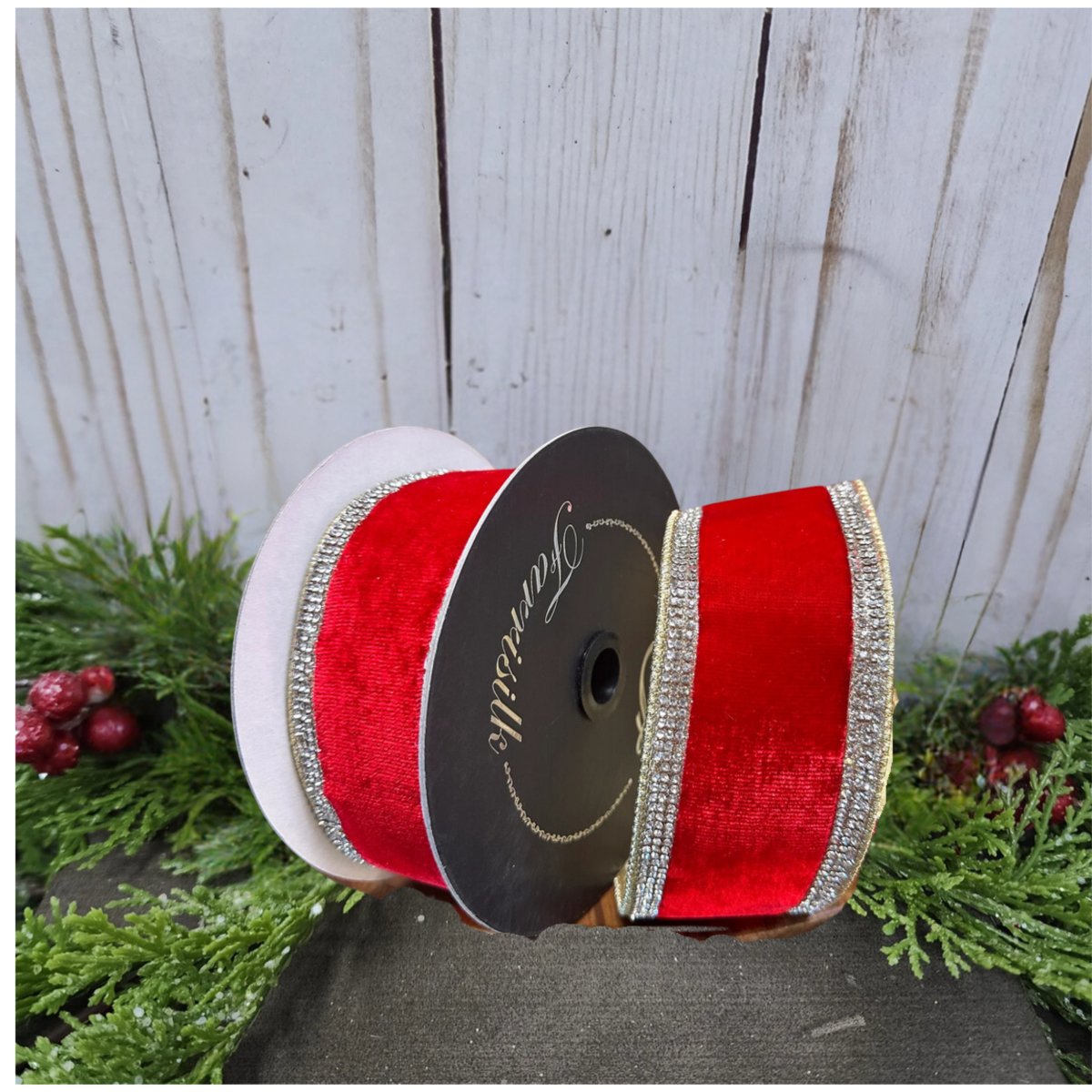 Shop For 2.5" Winter Diamonds Ribbon: Red (5 Yards) at Michelle's aDOORable Creations