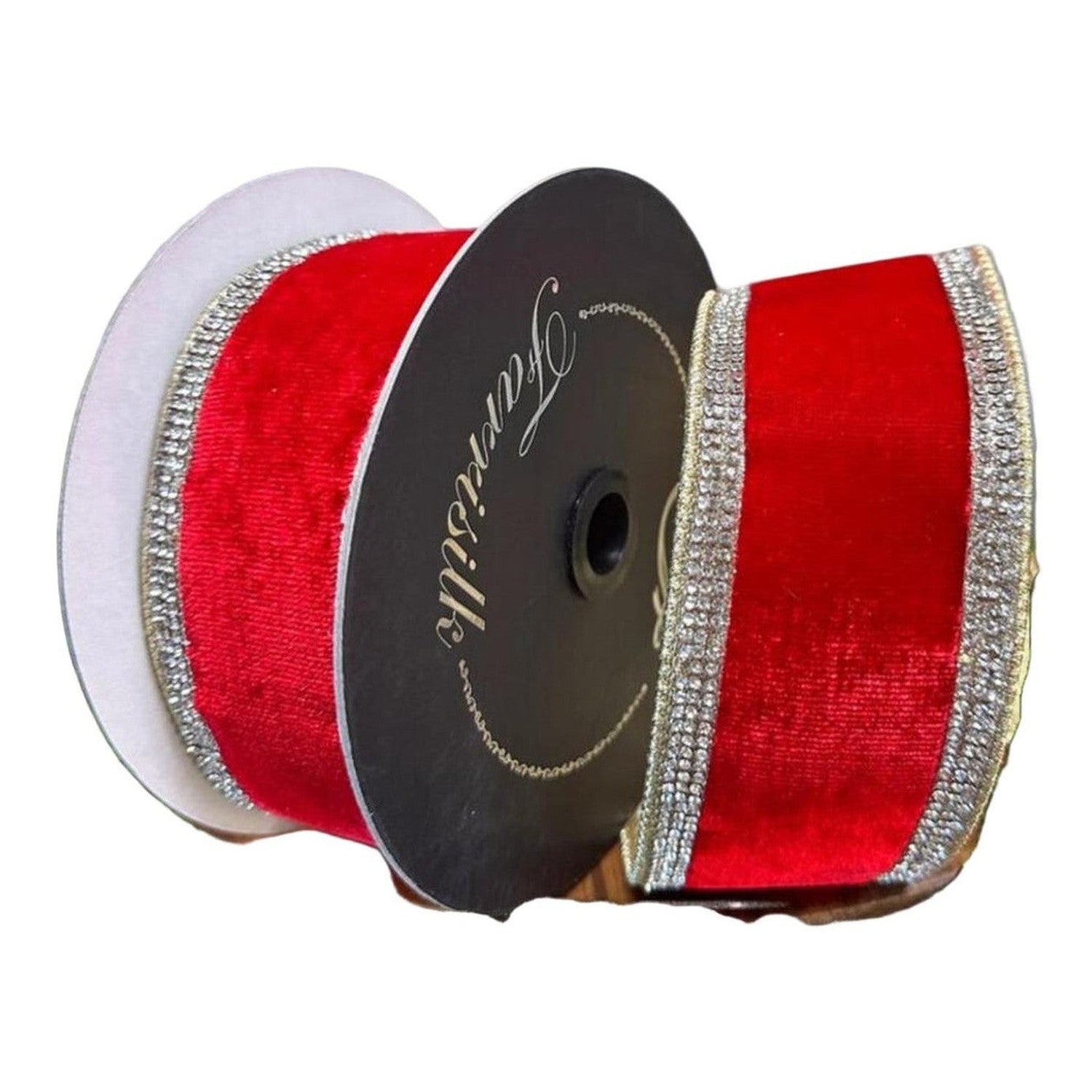 2.5" Winter Diamonds Ribbon: Red (5 Yards)
