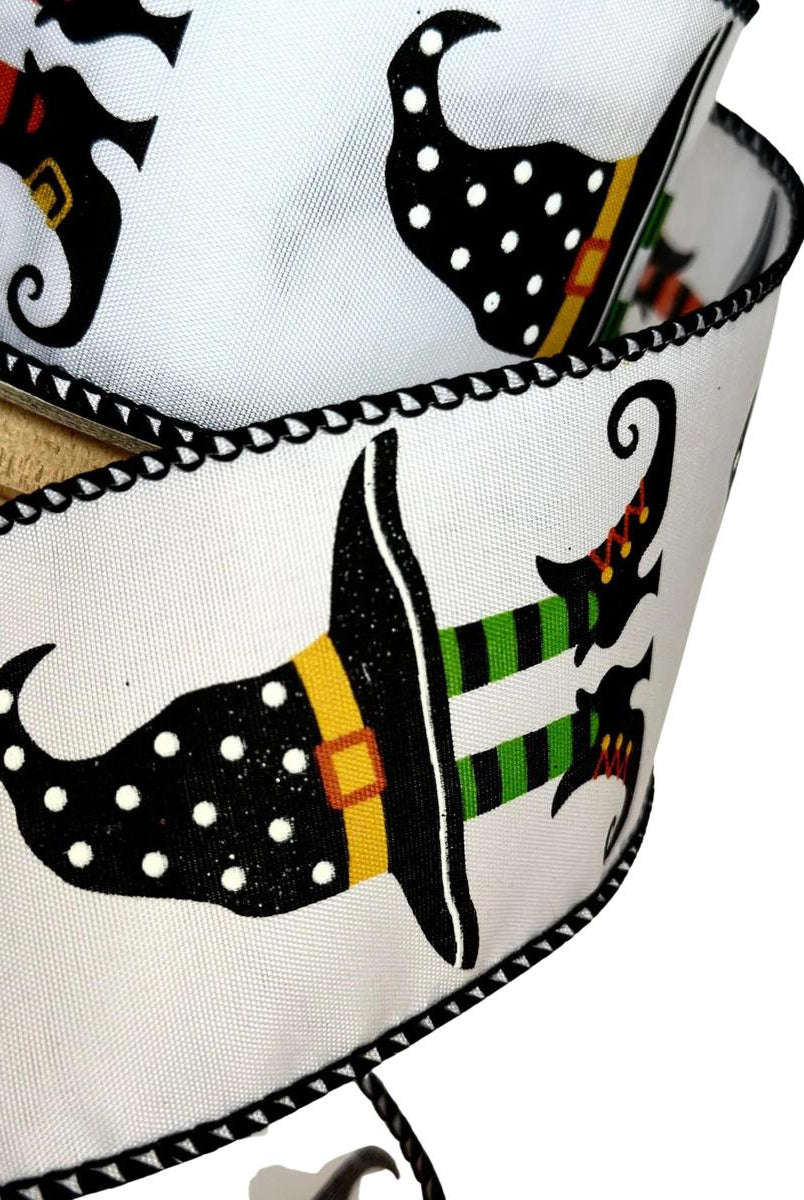 Shop For 2.5" Witch Hat and Boots Ribbon: White (10 Yards)