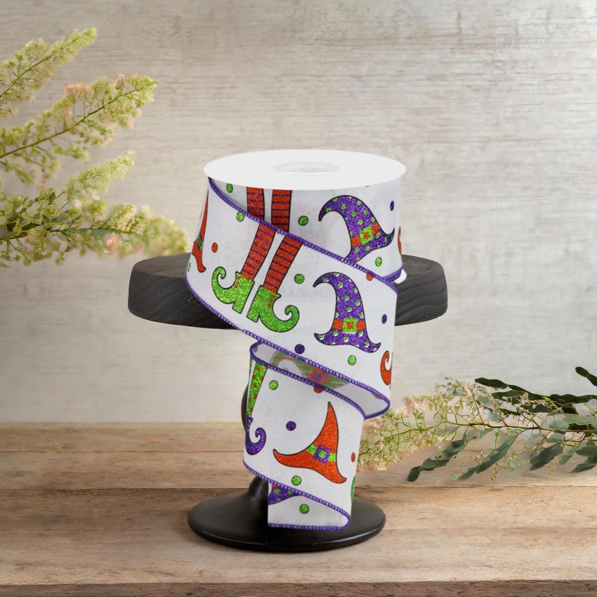 Shop For 2.5" Witch Hat and Legs Ribbon: White (10 Yards)