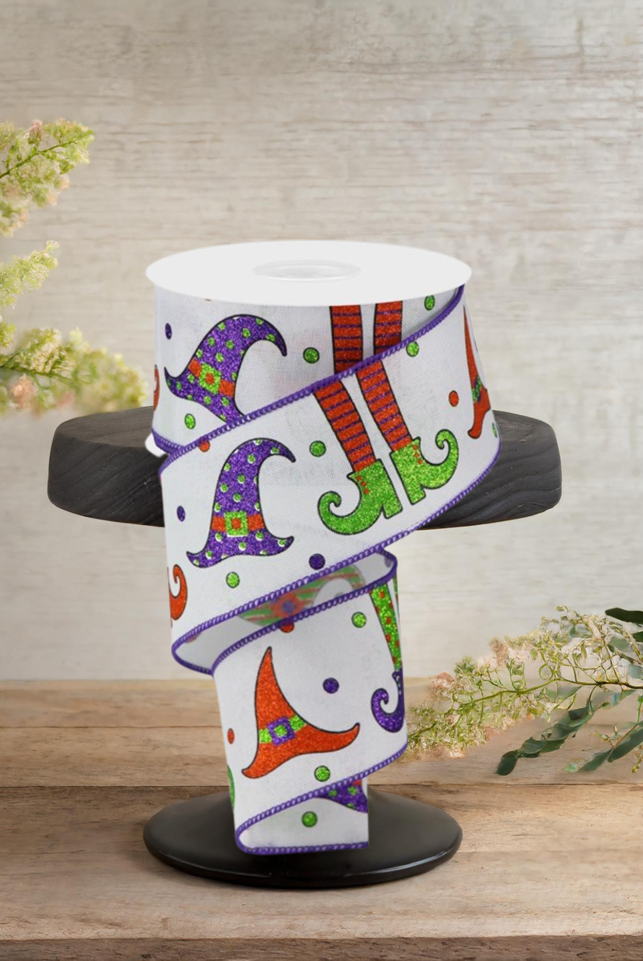 Shop For 2.5" Witch Hat and Legs Ribbon: White (10 Yards)