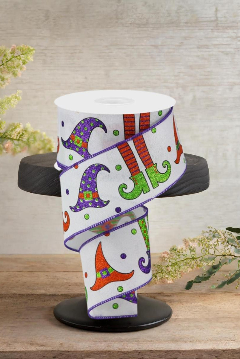 Shop For 2.5" Witch Hat and Legs Ribbon: White (10 Yards)