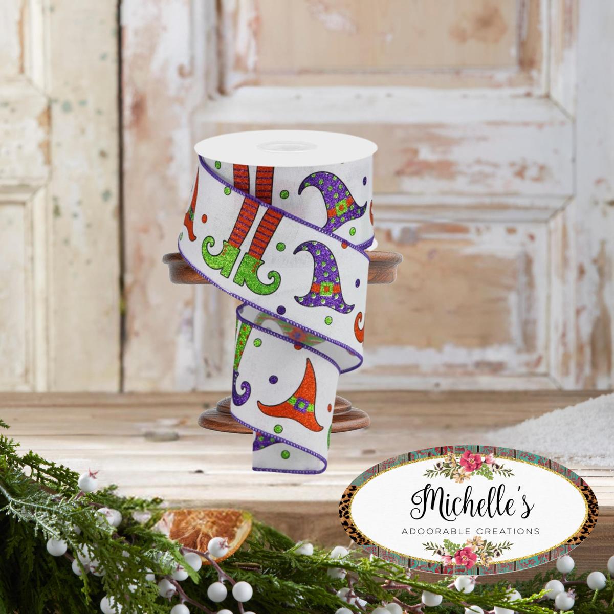 Shop For 2.5" Witch Hat and Legs Ribbon: White (10 Yards)