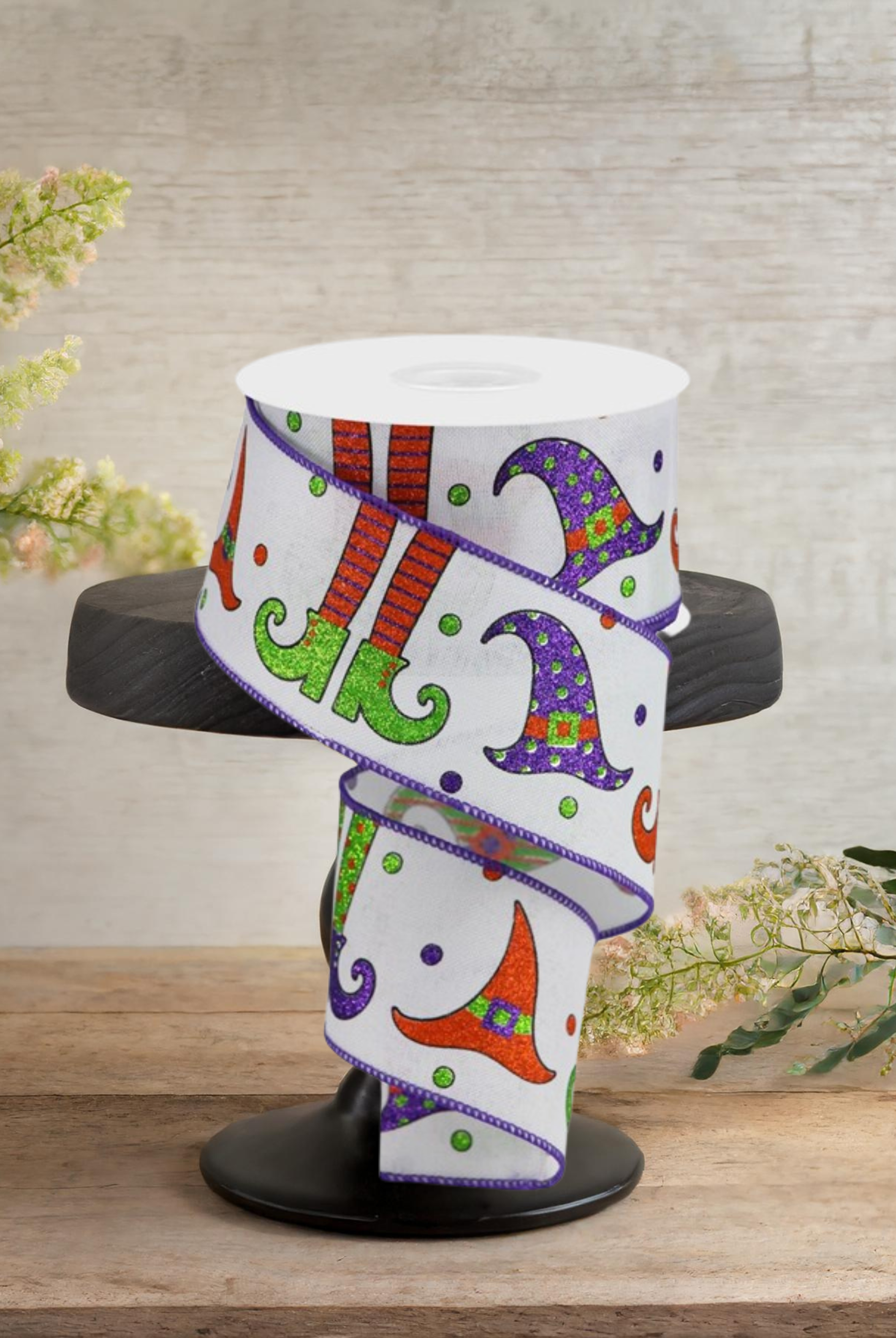 Shop For 2.5" Witch Hat and Legs Ribbon: White (10 Yards)