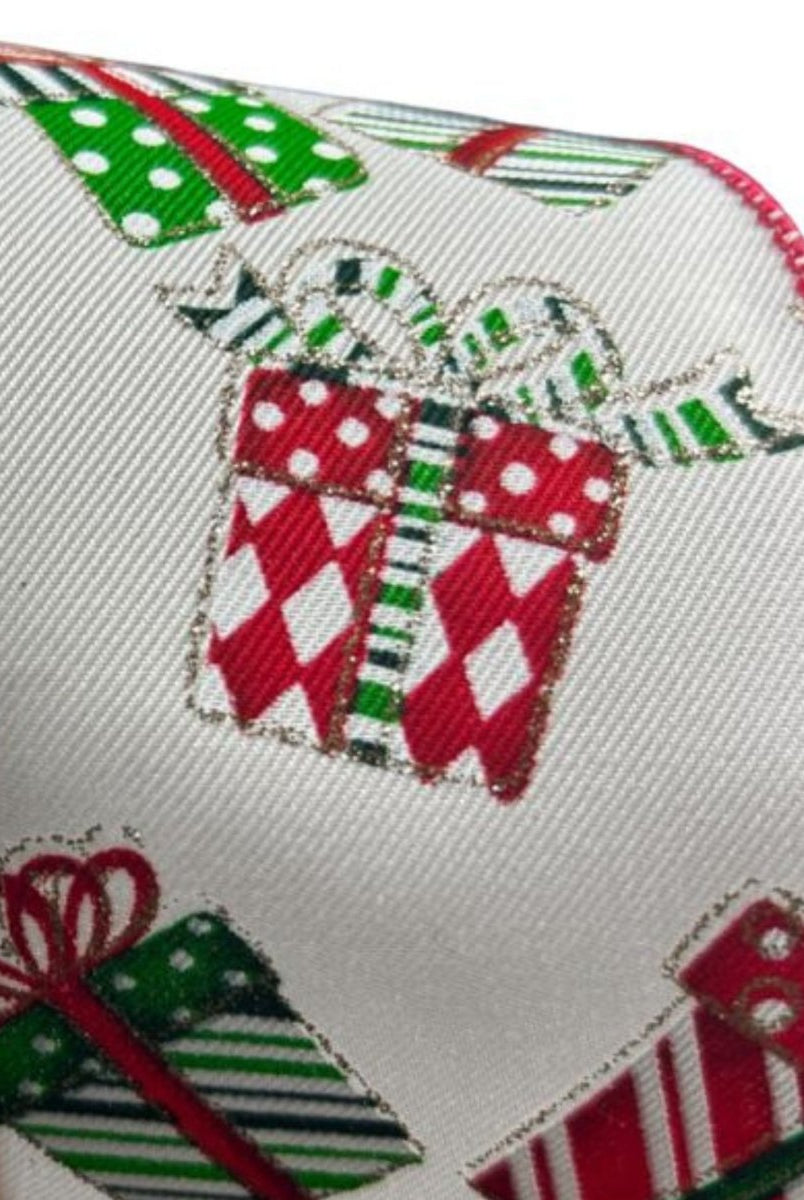 Shop For 2.5" Wrapped Gifts Ribbon: Red, Green, and White (10 Yards)