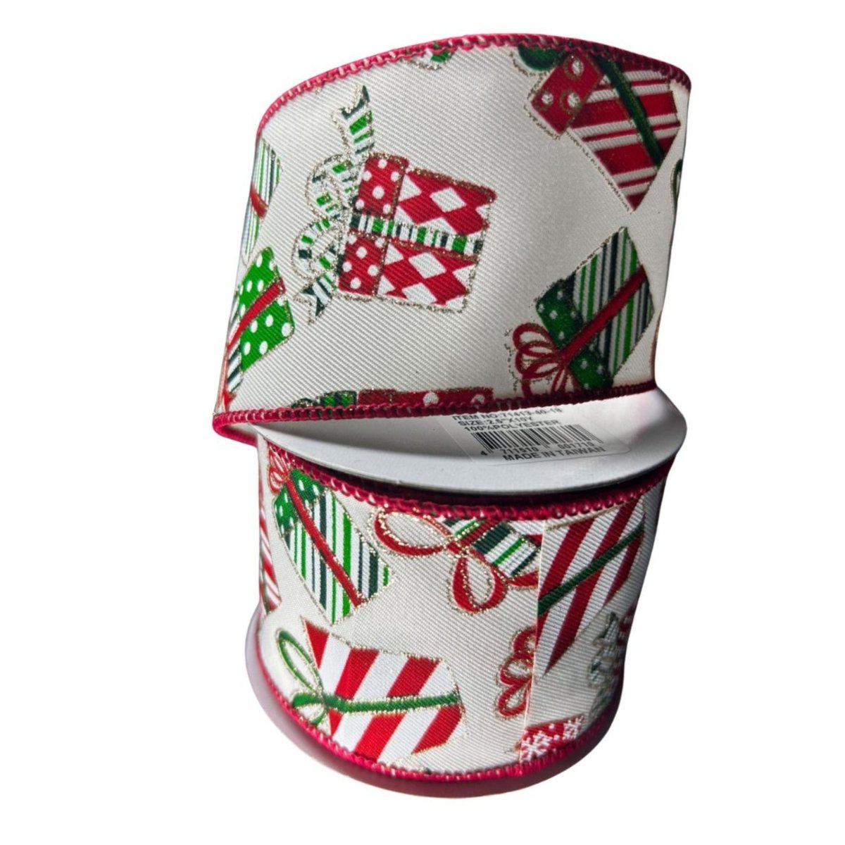 Shop For 2.5" Wrapped Gifts Ribbon: Red, Green, and White (10 Yards)