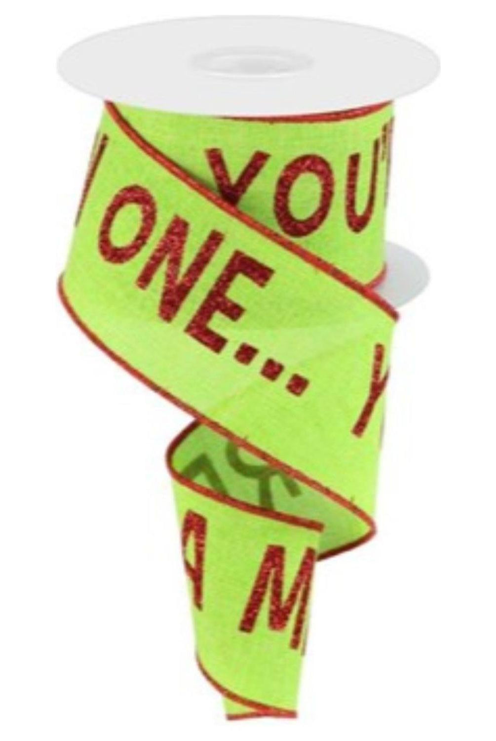 2.5" Your A Mean One Ribbon: Lime Green (10 Yards)