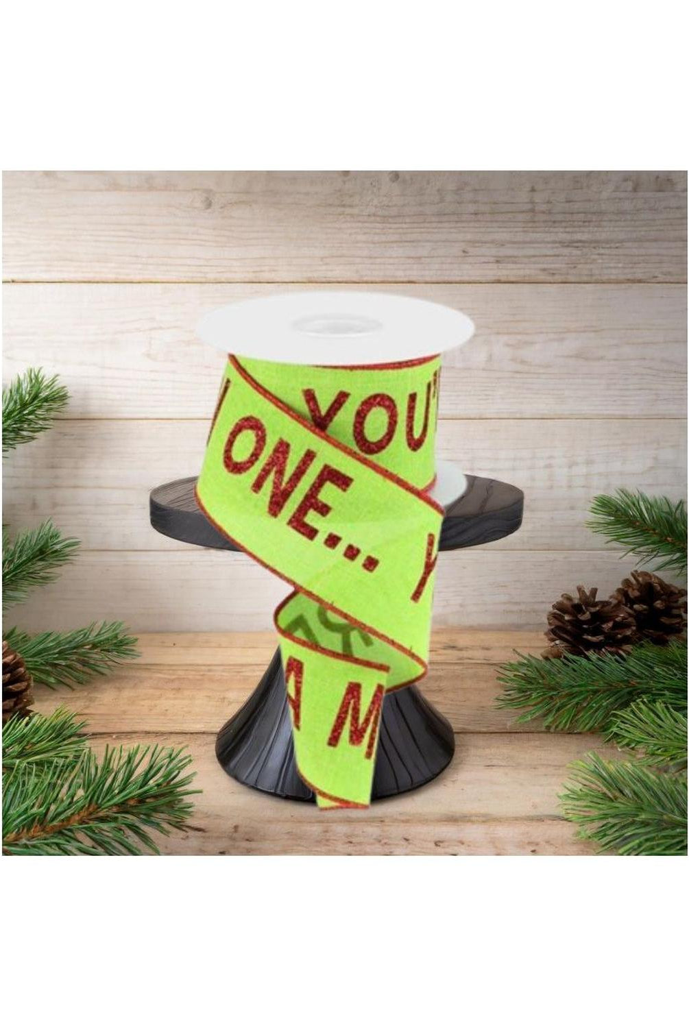 2.5" Your A Mean One Ribbon: Lime Green (10 Yards)