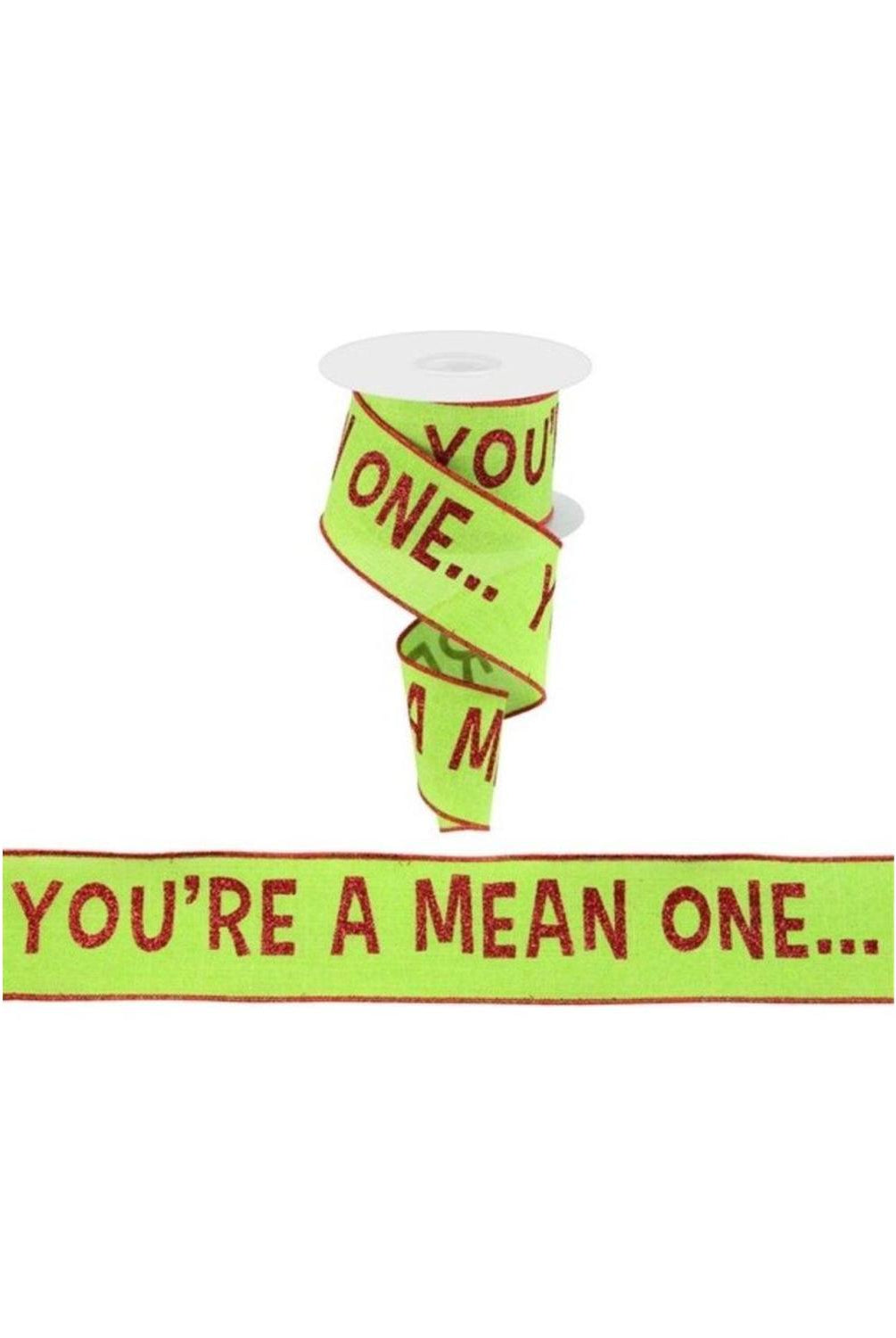 2.5" Your A Mean One Ribbon: Lime Green (10 Yards)